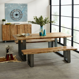Brooklyn Barima 3 Seater Wooden Dining Bench - Brown - Wilko - thumbnail 7