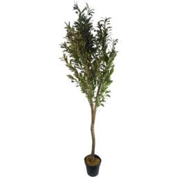 Leaf Natural Look Olive Artificial Tree with Wooden Trunk 4.9ft - Size: 150 x 50 x 50cm - Green - Wilko - thumbnail 1