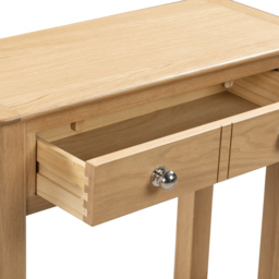 Julian Bowen Cotswold 2 Drawer Oak Console Table - Size: 30 x 70 x 90cm - Brown - Wilko - thumbnail 7