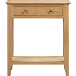 Julian Bowen Cotswold 2 Drawer Oak Console Table - Size: 30 x 70 x 90cm - Brown - Wilko - thumbnail 6