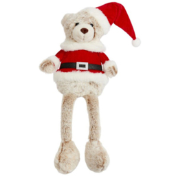 Marco Paul Seated Teddy Santa Plush Ornament - Size: 40 x 12 x 12cm - White - Wilko - thumbnail 1