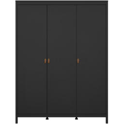 Florence Barcelona 3 Door Matt Black Wardrobe - Wilko - thumbnail 4