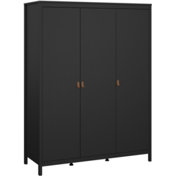 Florence Barcelona 3 Door Matt Black Wardrobe - Wilko - thumbnail 3
