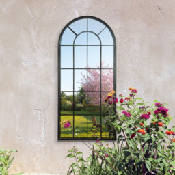 MirrorOutlet Somerley Country Arched Garden Mirror 140 x 65cm - Size: 140 x 65 x 3cm - Black - Wilko - thumbnail 5