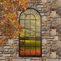 MirrorOutlet Somerley Country Arched Garden Mirror 140 x 65cm - Size: 140 x 65 x 3cm - Black - Wilko - thumbnail 4