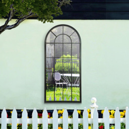 MirrorOutlet Somerley Country Arched Garden Mirror 140 x 65cm - Size: 140 x 65 x 3cm - Black - Wilko - thumbnail 6