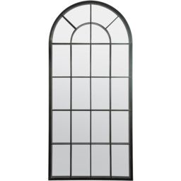 MirrorOutlet Somerley Country Arched Garden Mirror 140 x 65cm - Size: 140 x 65 x 3cm - Black - Wilko - thumbnail 1