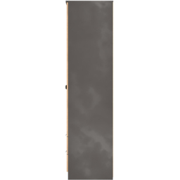 Crowndale Bora 2 Door 2 Drawer Gold Oak and Graphite Tall Double Wardrobe - Size: 2 Door, 2 Drawer - Grey - Wilko - thumbnail 4