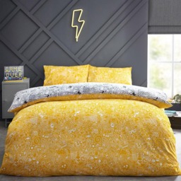 Style Lab Double Multicolour Doodles Duvet Cover Set - Yellow - Wilko - thumbnail 3