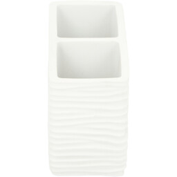 Bali Wavy Toothbrush Holder - White - Wilko - thumbnail 3