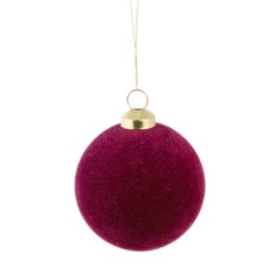 Pack of 35 Flocked Baubles Plum - Santa's Chalet - Wilko - thumbnail 6