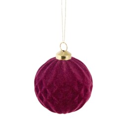 Pack of 35 Flocked Baubles Plum - Santa's Chalet - Wilko - thumbnail 5