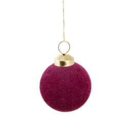Pack of 35 Flocked Baubles Plum - Santa's Chalet - Wilko - thumbnail 4