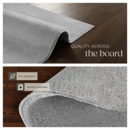 tectake Zonelle Grey Short Pile Ultra Soft Rug 150 x 80cm - Size: 102 x 53 x 76cm - Black - Wilko - thumbnail 6