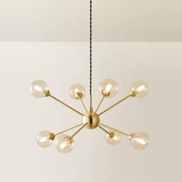 ValueLights Sputnik 8 Way Gold Glass Globe Pendant Ceiling Light and Bulbs - Size: 134 x 55 x 55cm - Wilko - thumbnail 4