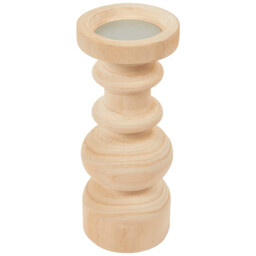Amalie Wooden Candle Holder - Natural - Wilko - thumbnail 4