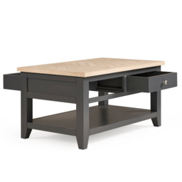 Julian Bowen Bordeaux 2 Drawer Dark Grey Coffee Table - Size: 60 x 100 x 50cm - Wilko - thumbnail 5