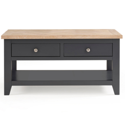 Julian Bowen Bordeaux 2 Drawer Dark Grey Coffee Table - Size: 60 x 100 x 50cm - Wilko - thumbnail 4