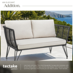 tectake Sundo 2 Seater Polyrattan Garden Sofa with Cushion - Grey - Wilko - thumbnail 5
