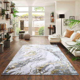 Desire Rugs Picasso Gold Abstract Rug 120 x 170cm - Wilko - thumbnail 3
