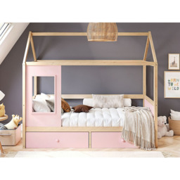 Flair Ted Pink Wooden Play House Bed Frame with Storage - Size: Single - Wilko - thumbnail 6