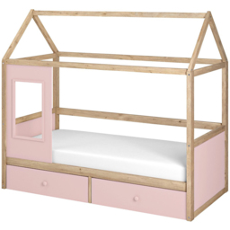 Flair Ted Pink Wooden Play House Bed Frame with Storage - Size: Single - Wilko - thumbnail 3