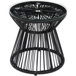 Outsunny Black Rattan Round Coffee Table - Size: 40 x 40 x 42cm - Wilko - thumbnail 3