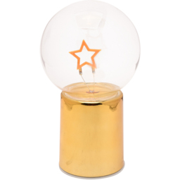 The Seasonal Gift Co Glass Globe Gold LED Neon Star Light - Size: 18 x 10 x 10cm - Wilko - thumbnail 4