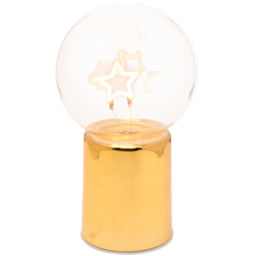 The Seasonal Gift Co Glass Globe Gold LED Neon Star Light - Size: 18 x 10 x 10cm - Wilko - thumbnail 1