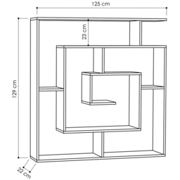 FWStyle Labirent Multi Shelf Sandstone Maze Inspired Room Divider Shelving Unit - Size: 129 x 125 x 22cm - Cream - Wilko - thumbnail 7