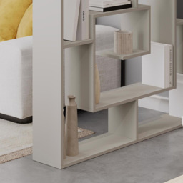 FWStyle Labirent Multi Shelf Sandstone Maze Inspired Room Divider Shelving Unit - Size: 129 x 125 x 22cm - Cream - Wilko - thumbnail 5