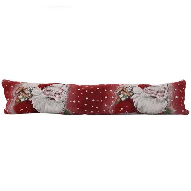 Noel Square Santa Gifts Draught Excluder - Size: 24 x 90 x 10cm - Red - Wilko - image 1