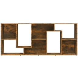vidaXL 8 Shelf Smoked Oak Bookcase - Size: 161 x 67 x 24cm - Brown - Wilko - thumbnail 5
