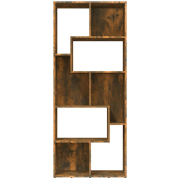 vidaXL 8 Shelf Smoked Oak Bookcase - Size: 161 x 67 x 24cm - Brown - Wilko - thumbnail 4