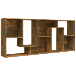 vidaXL 8 Shelf Smoked Oak Bookcase - Size: 161 x 67 x 24cm - Brown - Wilko - thumbnail 6