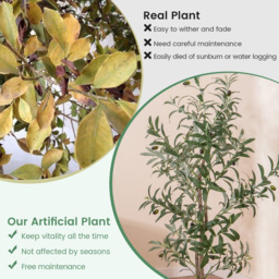 Costway Artificial Olive Tree with Fruits 130cm - Size: 15 x 13 x 130cm - Multi - Wilko - thumbnail 7