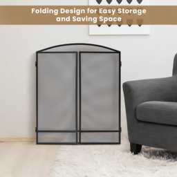 Costway Black 3 Panel Folding Fire Guard - Size: 81.3 x 68.6 x 10.16cm - Wilko - thumbnail 7