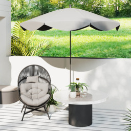 Outsunny Charcoal Grey Rattan Garden Egg Chair - Size: 141 x 97 x 95cm - Wilko - thumbnail 6