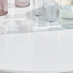 Furniturebox Arona 6 Seater Round Dining Table White High Gloss and Silver - Size: 4 Seater - Wilko - thumbnail 3