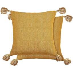 Serene Hartley Ochre Cushion Cover 43 x 43cm - Yellow - Wilko