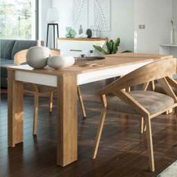 Florence Lyon 6 Seater 160 to 200cm Extending Dining Table Riviera Oak and White - Multi - Furniture to Go - Wilko - thumbnail 1