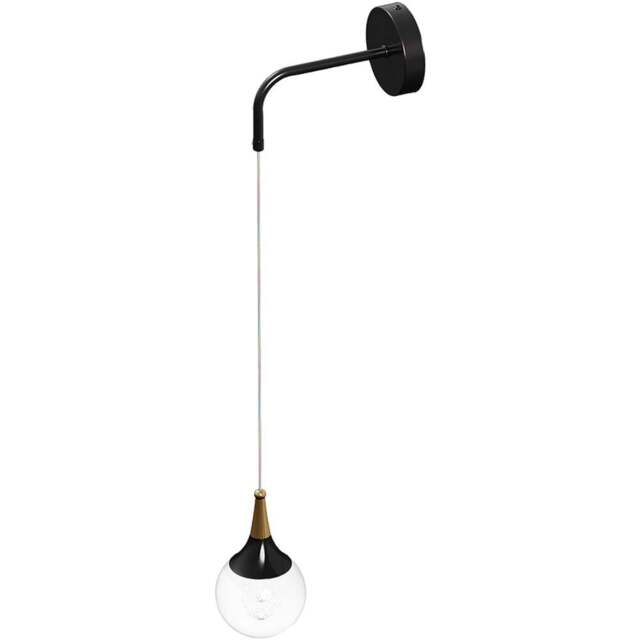 Living and Home Black and Gold Dew Drop Crystal Shade LED Wall Light - Size: 72.5 x 10 x 21cm - Black + Clear - Wilko - image 1