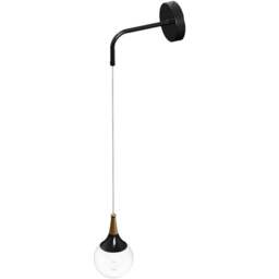 Living and Home Black and Gold Dew Drop Crystal Shade LED Wall Light - Size: 72.5 x 10 x 21cm - Black + Clear - Wilko