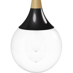 Living and Home Black and Gold Dew Drop Crystal Shade LED Wall Light - Size: 72.5 x 10 x 21cm - Black + Clear - Wilko - thumbnail 4