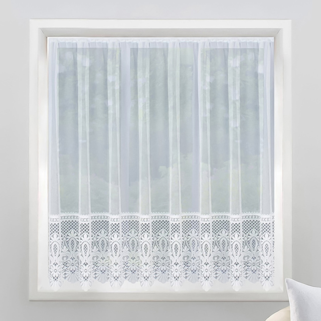 Tyrone Textiles Brazil White Pocket Header Net Curtain 200 x 137cm - Size: 137 x 200 x 1cm - Wilko - image 1