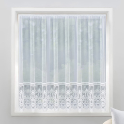 Tyrone Textiles Brazil White Pocket Header Net Curtain 200 x 137cm - Size: 137 x 200 x 1cm - Wilko - thumbnail 1