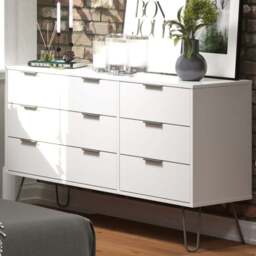 Core Products Augusta 6 Drawer White Chest of Drawers - Wilko - thumbnail 1