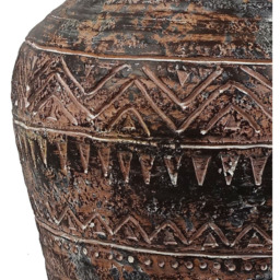 Leaf Aztec Brown Textured Vase Composite Planter 40 x 32cm - Size: 40 x 32 x 32cm - Wilko - thumbnail 4
