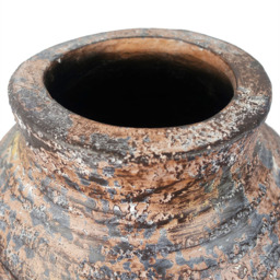 Leaf Aztec Brown Textured Vase Composite Planter 40 x 32cm - Size: 40 x 32 x 32cm - Wilko - thumbnail 6