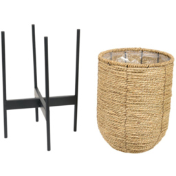 Seagrass Planter on Metal StandNatural - Wilko - thumbnail 4